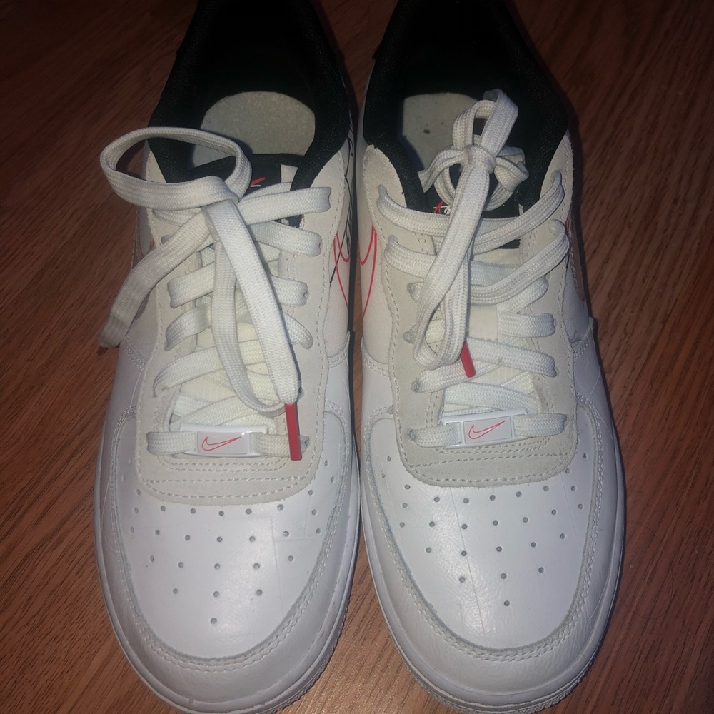 Nike AF1 “Script Swoosh” Low - White, Black, Red